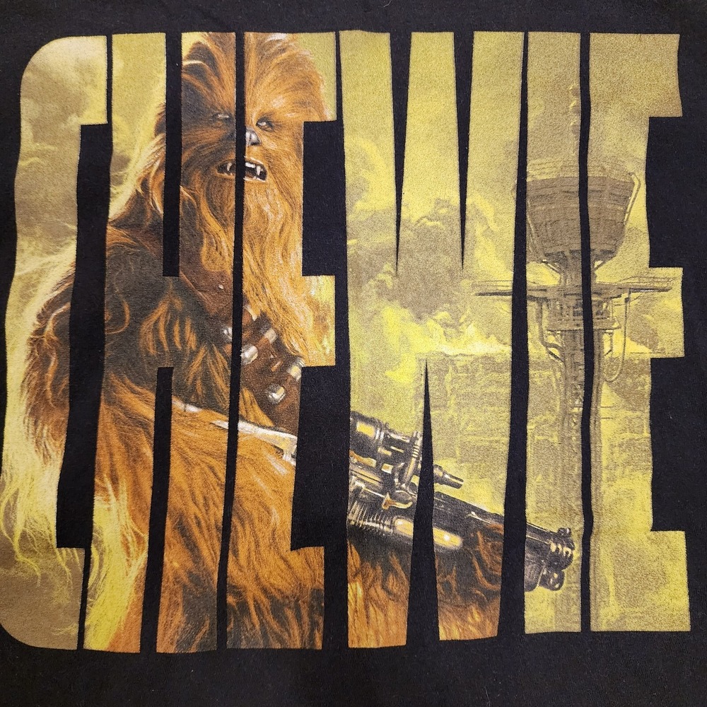 Disney Star Wars Black Chewy Chewbacca Tshirt Men's Medium Cotton Disney Con - Picture 2 of 6